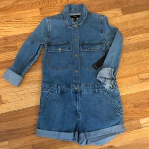 Denim short jumpsuit